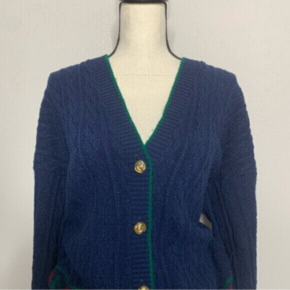 Lauren Ralph Lauren Rare Vintage Cable Cardigan Sweater With Gold Buttons - Picture 12 of 17